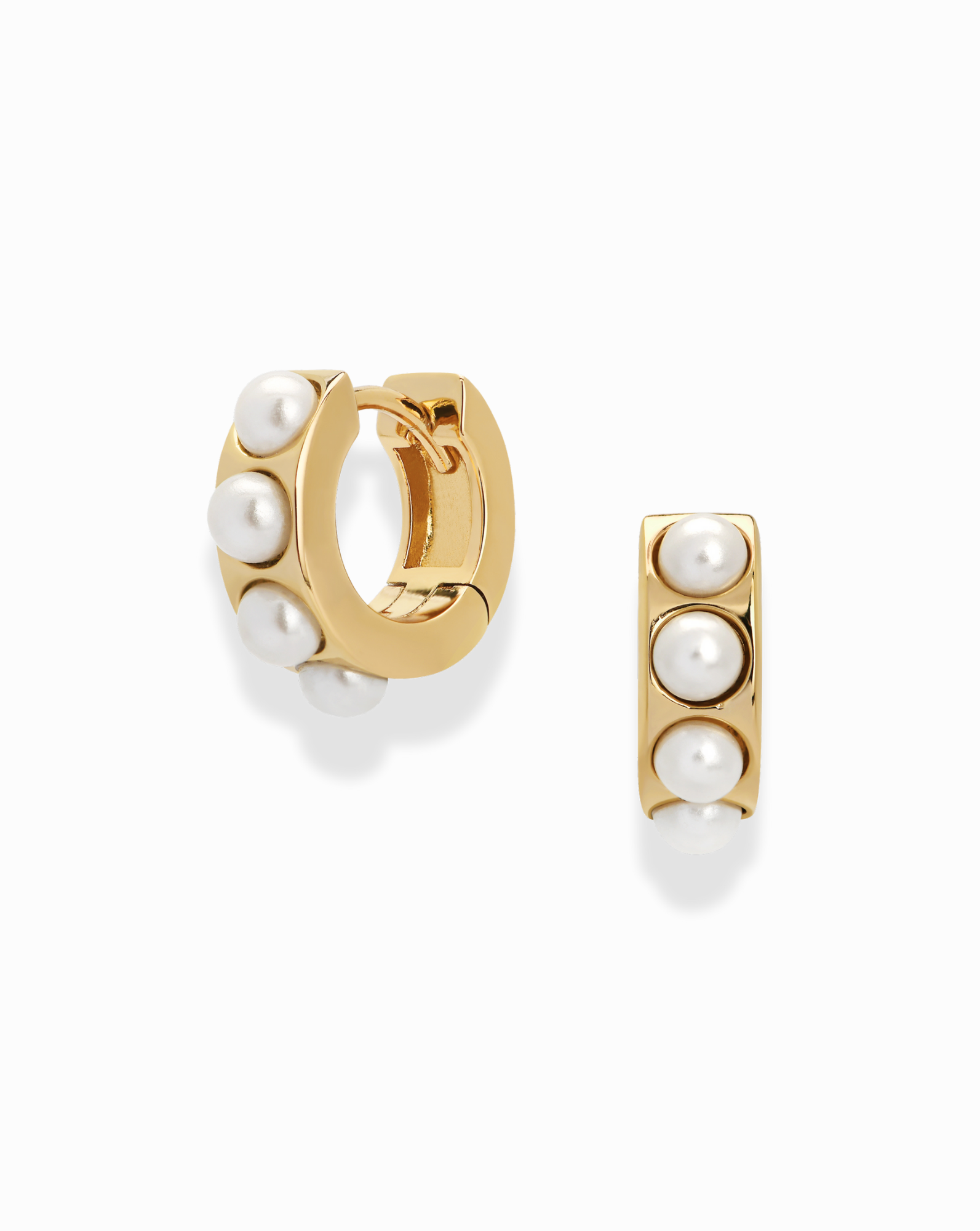 Rosie Pearl Huggie Earrings - Dainty Gold Hoop Huggies for Women | Perfect for Everyday Wear, Parties & Gifts