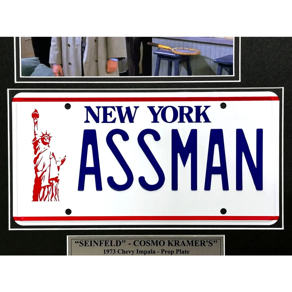 Michael Richards as Kramer Signed License Plate Framed - Seinfeld Memorabilia with JSA COA - Perfect for TV Show Fans & Collectors