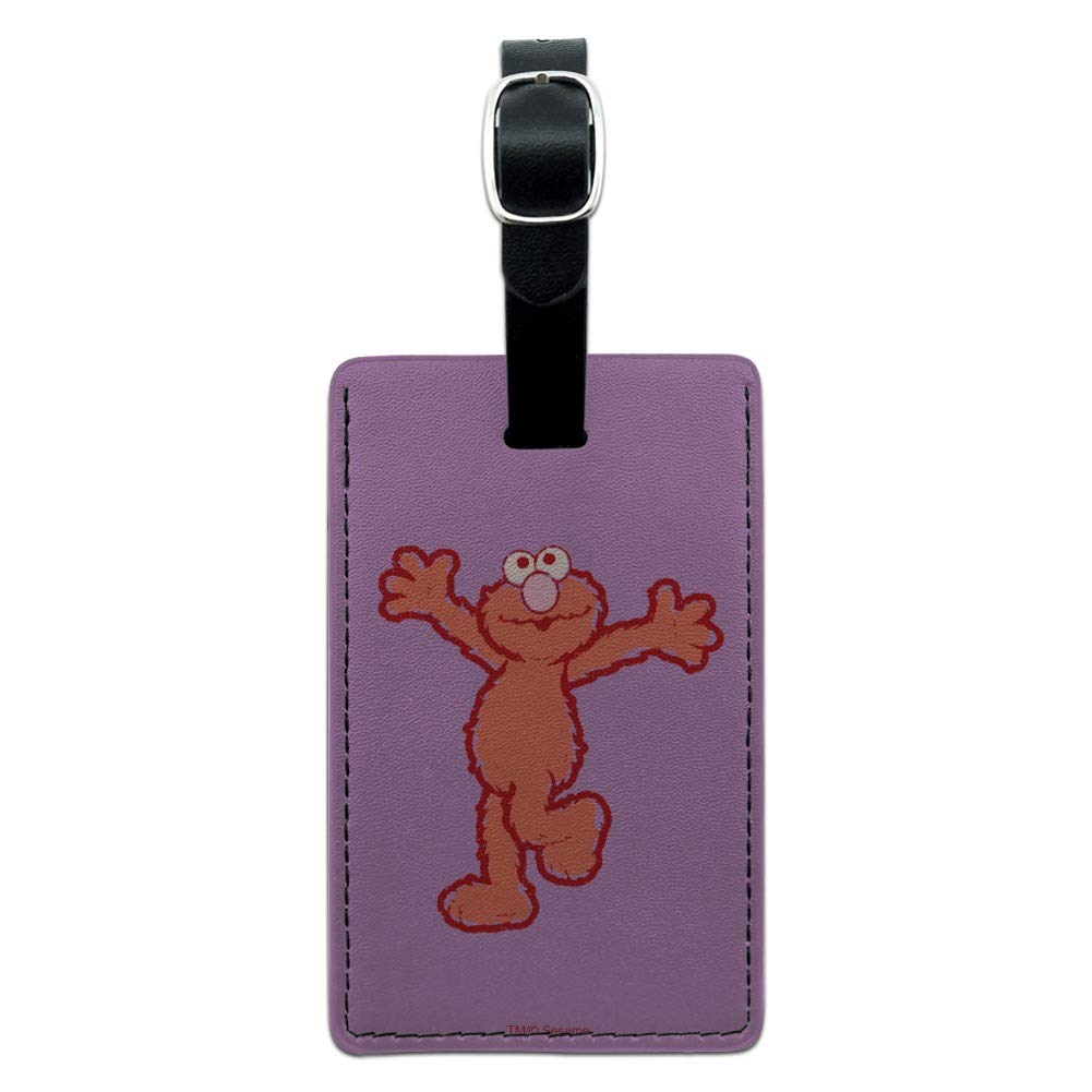 Sesame Street Elmo Distressed Rectangle Leather Luggage Tag - Durable Carry-On ID Tag for Travel Bags, Suitcases & Backpacks - Perfect for Kids, Family Trips & Airplane Travel Accessories