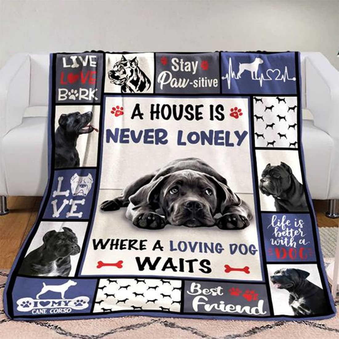 Cane Corso Fleece Blanket - 3D Printed Pet Gift for Dog Lovers | Cozy Sofa & Picnic Use