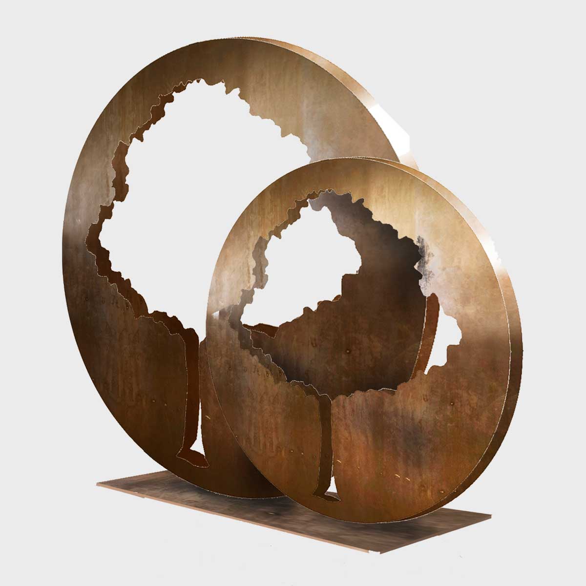 Modern Corten Steel Outdoor Sculpture - Rust-Resistant Garden Art for Patio, Yard, and Landscape Decor