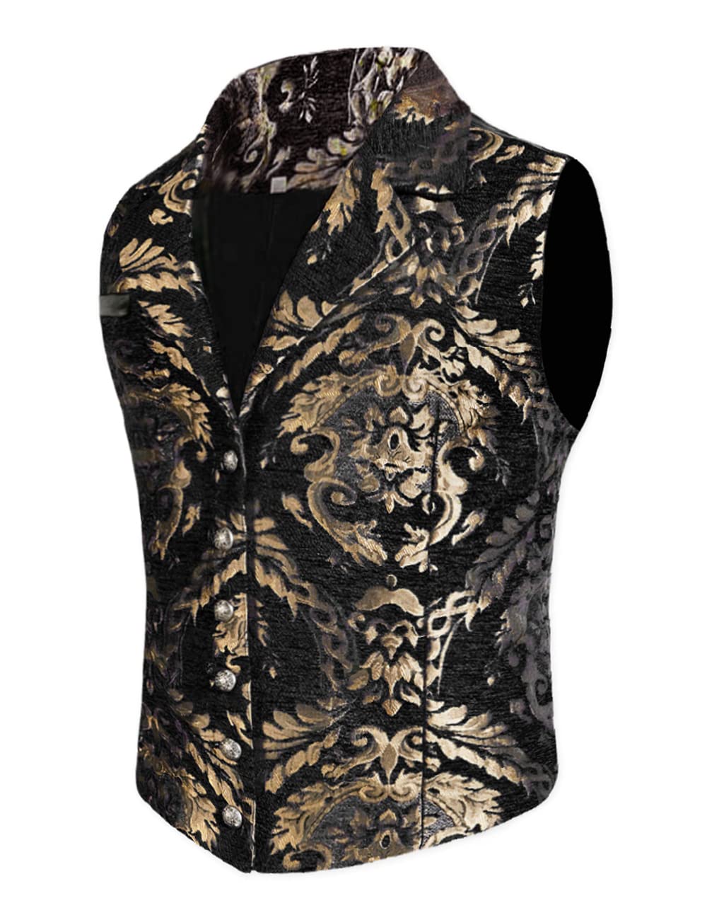 Men's Steampunk Vest Gothic Corset Waistcoat - Victorian Jacquard Gothic Suit Costume for Cosplay, Halloween & Masquerade Parties