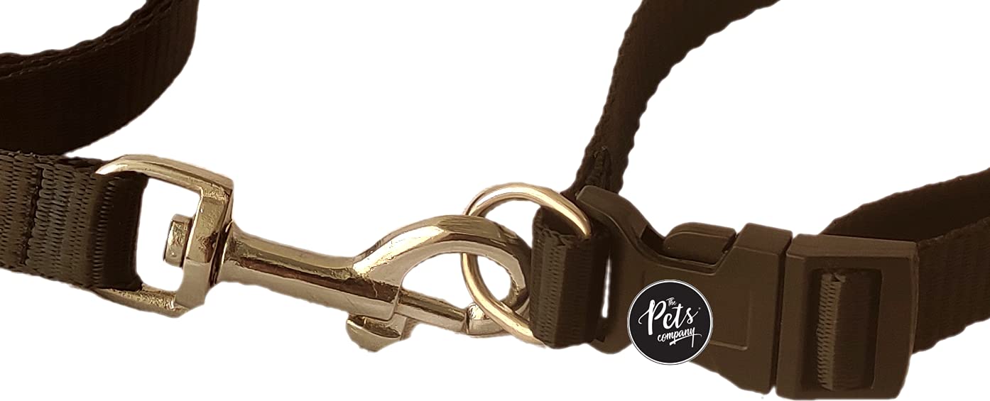 The Pets Company Adjustable Dog Leash and Collar Set for Small Dogs - Durable Nylon with Reflective Stripes, Comfortable Fit (Black) - Perfect for Walking, Training & Outdoor Adventures