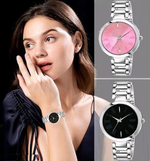 LAKSH Elegant Analog Stainless Steel Women's Watch Set (Pack of 2) - SR-427 AT-427 | Perfect for Office, Party & Everyday Wear | Gift for Women & Girls