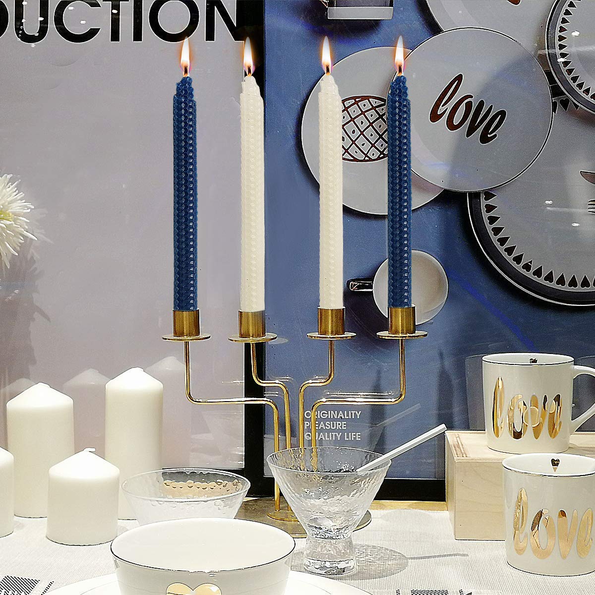 14 Beeswax Taper Candles - 9
