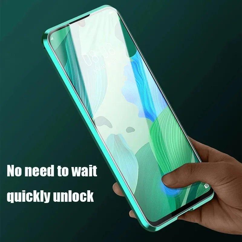 Samsung Galaxy S24 Magnetic Adsorption Glass Metal Case - Premium Protective Cover for Everyday Use & Travel