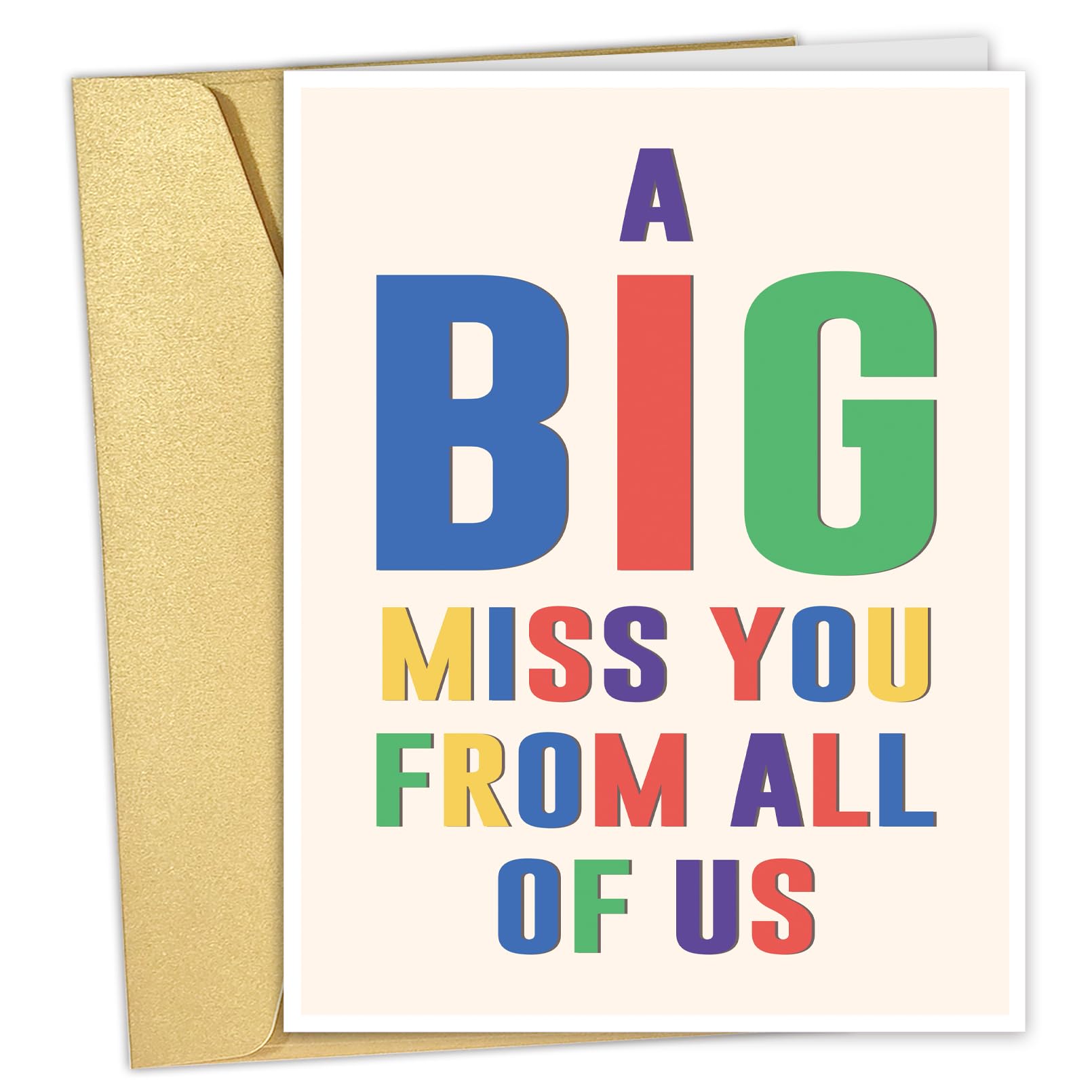 Qiliji Jumbo Miss You Greeting Card - Extra Large Thinking of You Card for Long Distance Relationships, Best Friends, Family - Perfect for Anniversaries, Birthdays & Special Occasions
