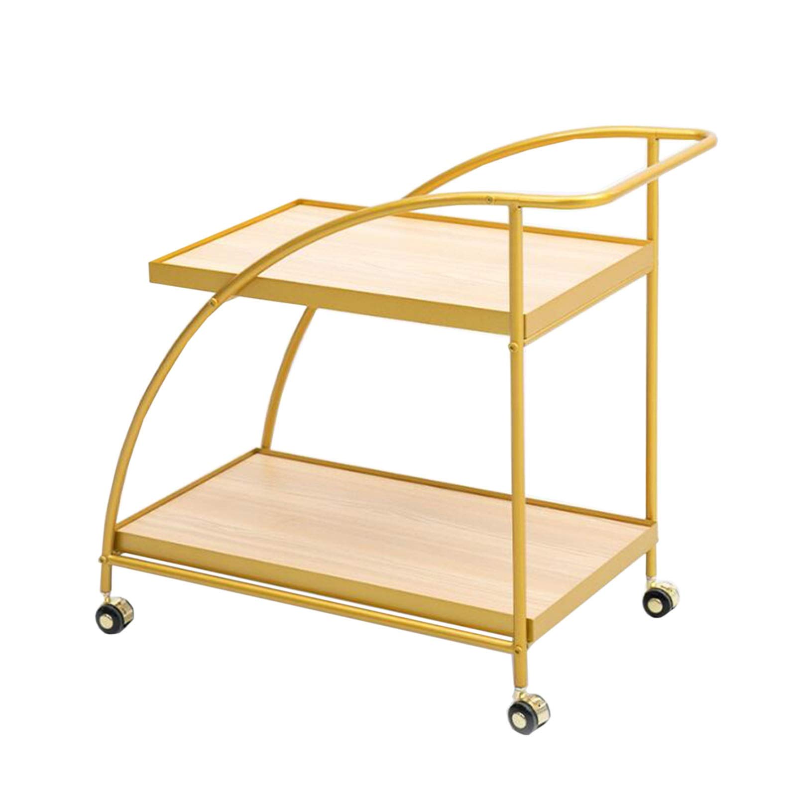 YUMEIGE Multifunctional Kitchen Trolley with Wheels - Mobile Dining Cart, Wine Bar Cart, Coffee Table Sideboard - Wood Finish (15.74x25.98x25.16 inches) - Perfect for Kitchen Storage, Dining Room Serving, and Living Room Decor