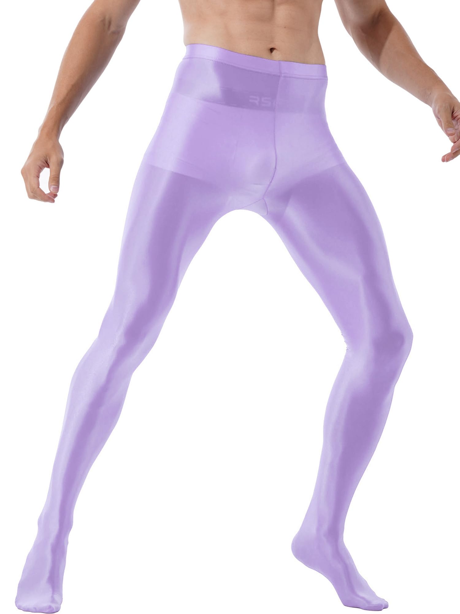 iiniim Men's Ultra Shiny Oil Glossy Pantyhose - High Elastic Opaque Tights & Stockings for Cosplay, Dance, Fashion Outfits and Nightlife