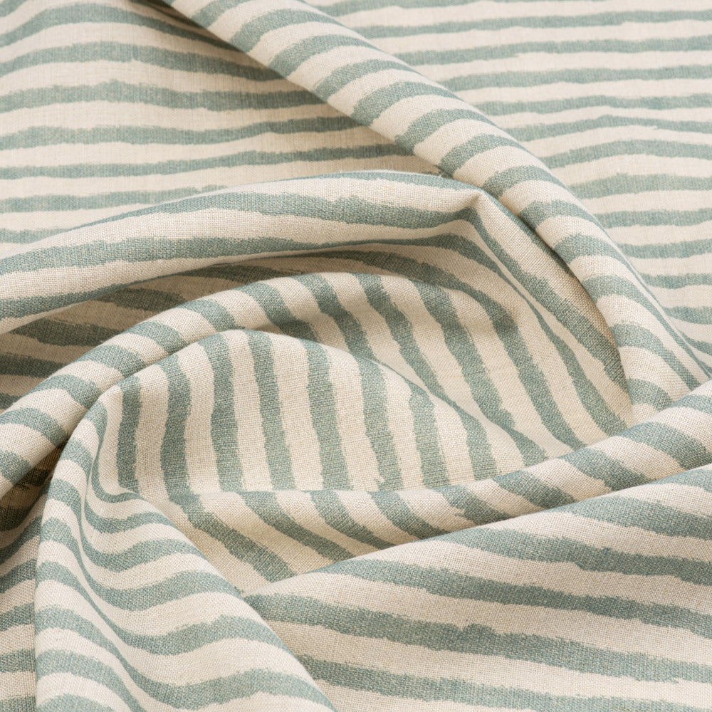 Waverley Stripe Linen Throw Pillow Cover - Teal Blue Decorative Cushion Case for Sofa, Bed, Living Room & Home Decor