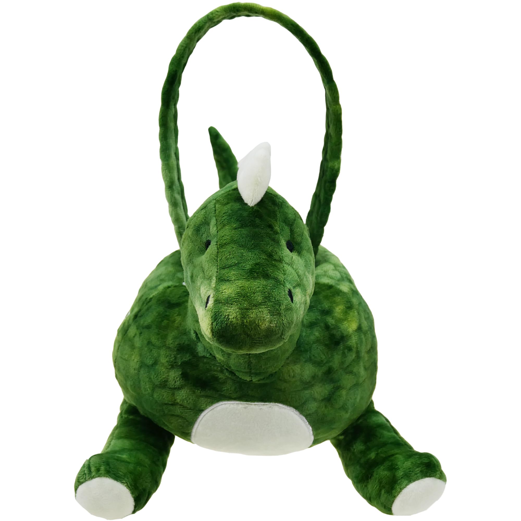 Personalized 3D Adorable Plush Dinosaur Easter Basket - Custom Embroidery Name, Green Dino Egg Hunting Basket for Kids, Easter Gift Bag for Boys & Girls - Perfect for Easter Egg Hunts, Birthday Gifts & Nursery Decor