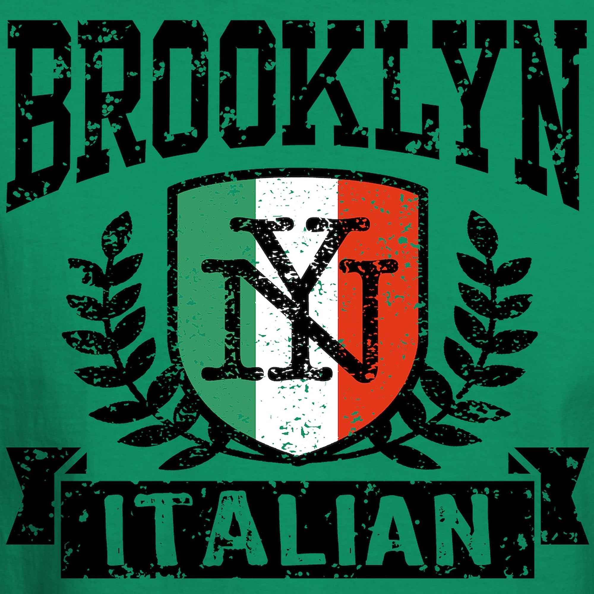 Brooklyn NY Italian Dark T-Shirt for Men - 100% Cotton Classic Graphic Tee | Casual Wear, Street Style & Gift for Italian-Americans