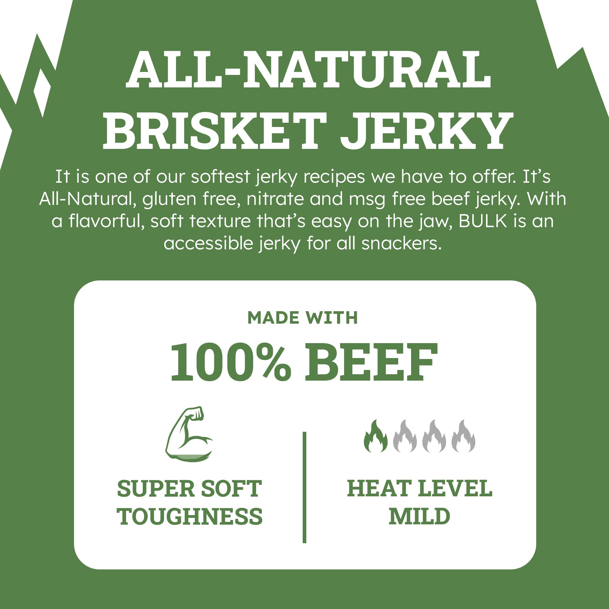 Premium Original Brisket Jerky - 5 Pound Bulk Pack | High Protein Beef Snack for Camping, Hiking & Road Trips | All-Natural Keto-Friendly Meat Treat