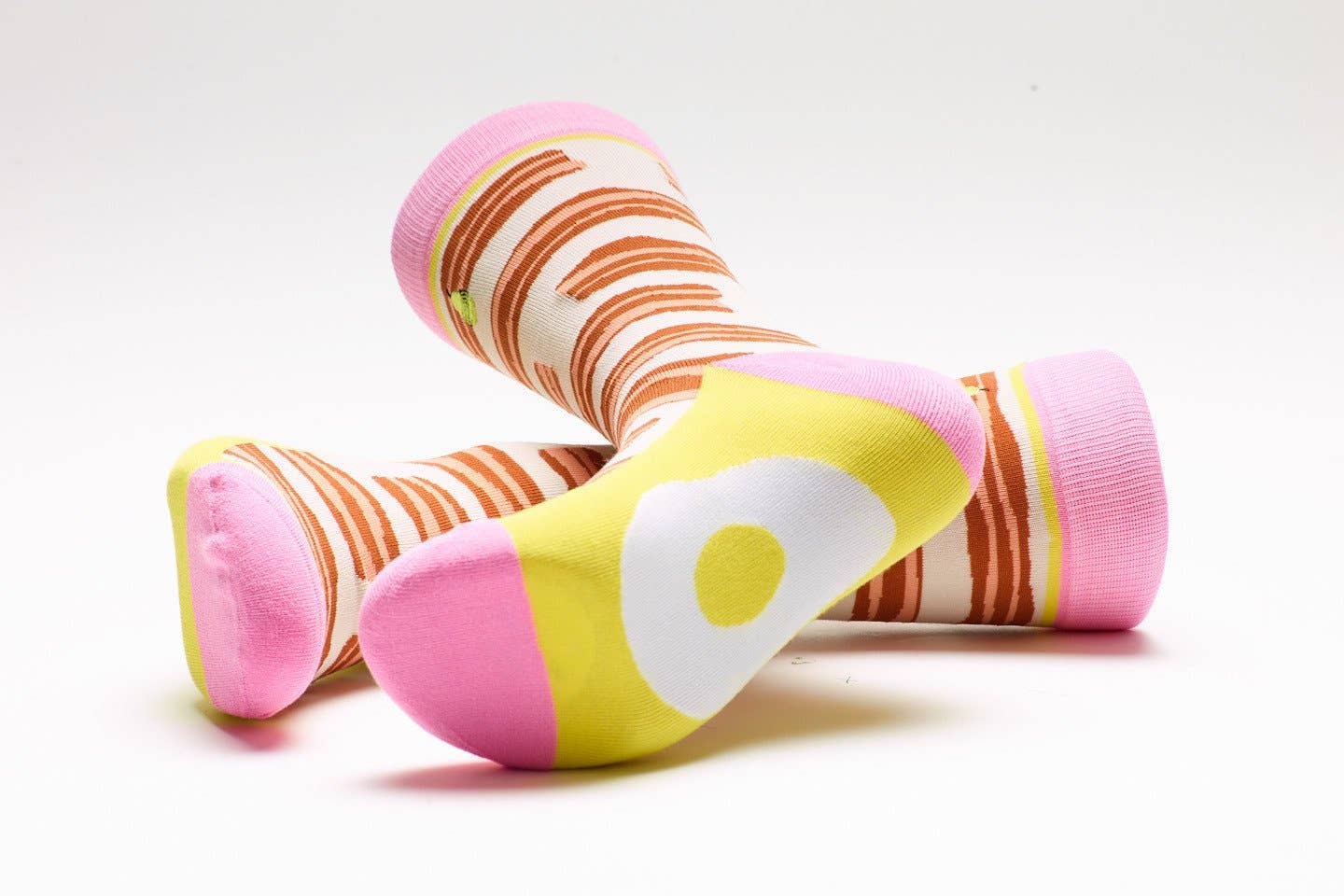 Bacon & Eggs Socks - Fun Woven Pear Design Novelty Socks for Breakfast Lovers - Perfect for Gifts, Cosplay, and Casual Wear