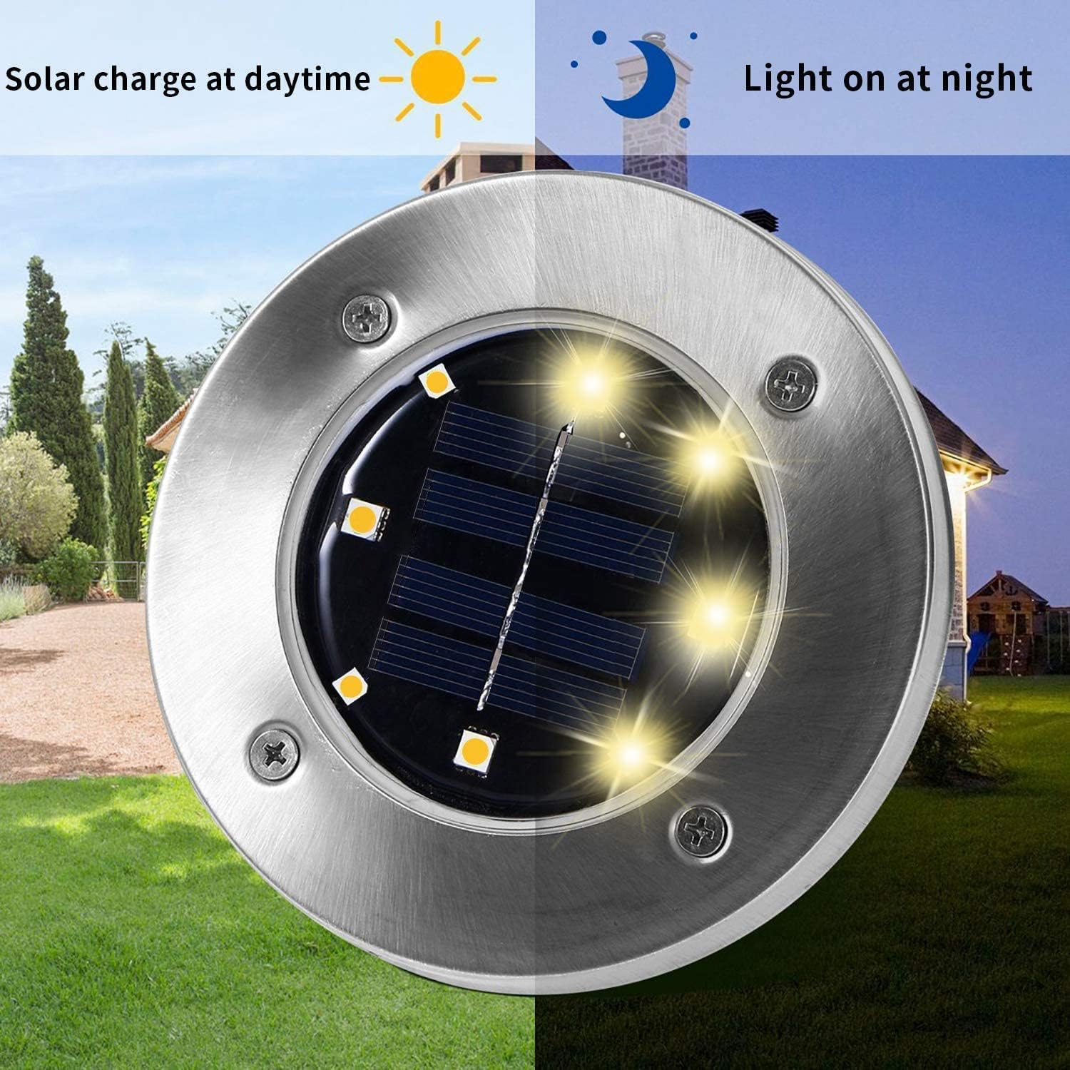 16 Pack Solar Lights Outdoor Waterproof - Solar Garden Lights for Pathway, Lawn, Yard, Deck & Driveway - Warm White Landscape Lighting for Patio & Walkway - Perfect for Backyard, Garden Decor & Nighttime Safety