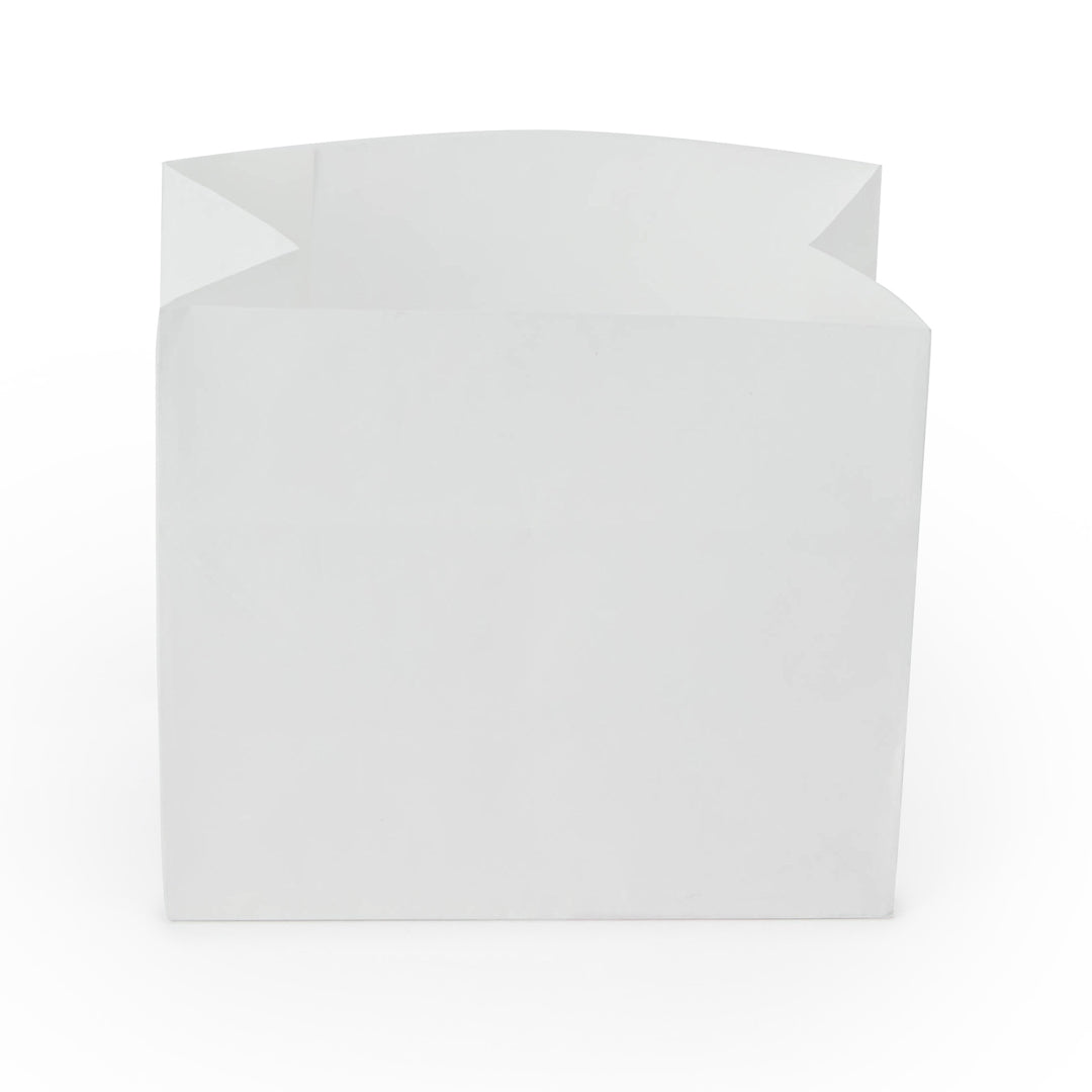 White Paper Large Snack Bags 4.25x2.5x3.75 Inches - 100 Count Bulk Pack for Party Favors, Candy Storage & Food Packaging