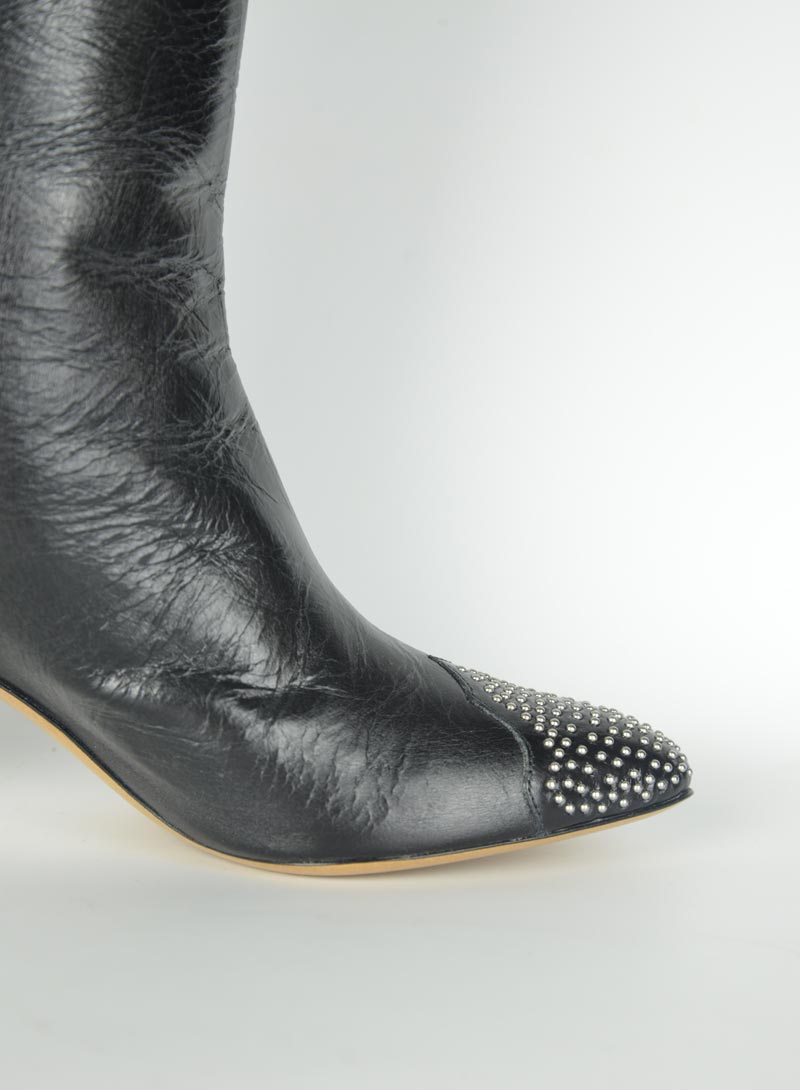 Isabel Marant Black Leather Boots with Studs - Size 37 | Stylish Women's Ankle Boots for Casual Outfits & Night Out