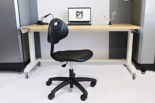 ESD Anti-Static Ergonomic Office Chair - Adjustable Height Heavy Duty Polyurethane Lab Chair with Self-Braking Casters for Research, Laboratory & Cleanroom | Perfect for Scientific Workstations, Medical Facilities & Electronics Manufacturing