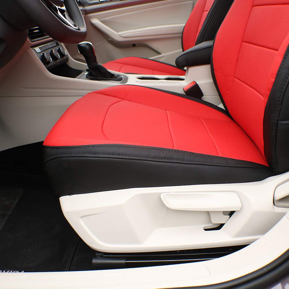 Premium Custom Fit KIA Sportage Car Seat Covers (2017-2022) - Black Leatherette with Red Piping - Perfect for Road Trips & Daily Commutes