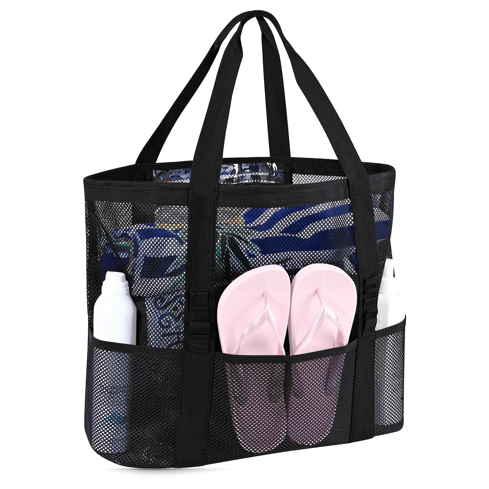 iioscre Mesh Beach Tote Bag for Women - Large Waterproof Casual Hobo Bag for Pool, Beach & Travel | Perfect for Swimming, Vacation Essentials & Summer Outings