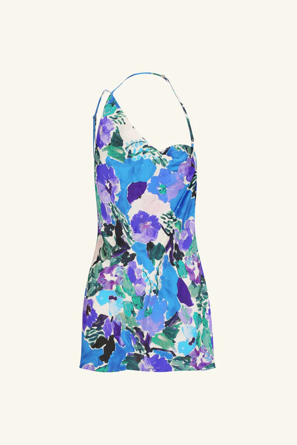 Curlewis One Shoulder Cowl Neck Mini Dress in Ocean Blue - Perfect for Cocktail Parties, Date Nights & Summer Events