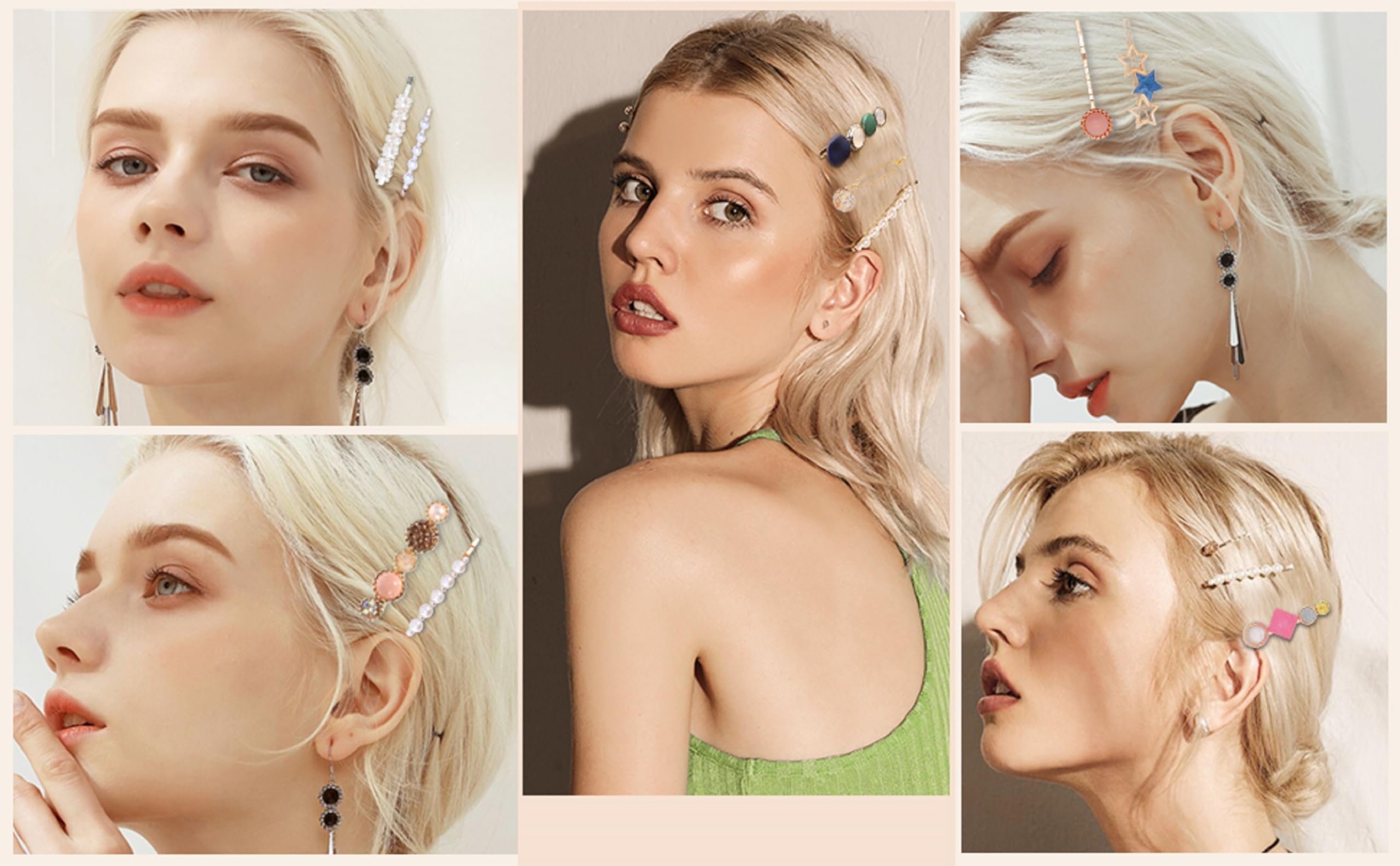 Stylish Geometric Hollow Metal Hair Clips for Women - Korean Pearl Barrettes & Hairpins for Girls | Perfect for School, Work, Parties & Everyday Hairstyling