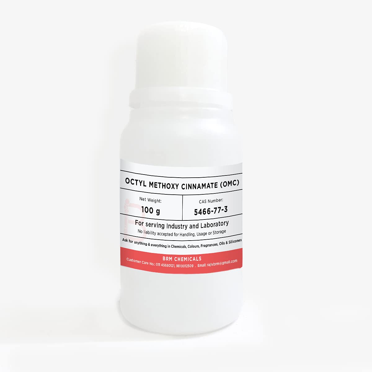 BRM Chemicals Octyl Methoxy Cinnamate (OMC) 100g - UV Filter for DIY Soap, Shampoo, Lotion, Moisturizer & Cosmetics | Face, Hair, Skin & Body Care | Perfect for Sun Protection in Creams & Personal Care Products (Pack of 1)