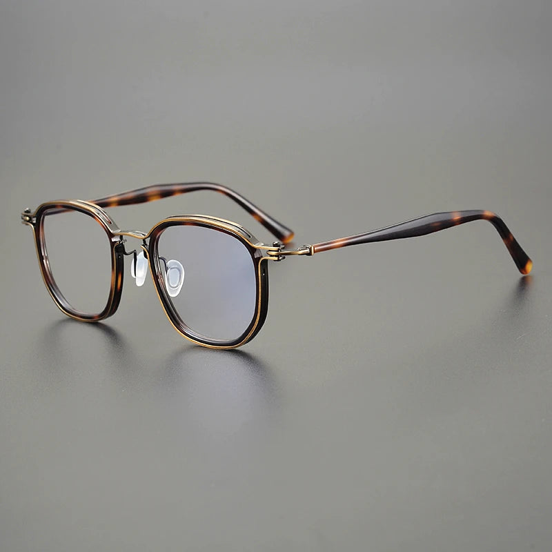 Unisex Black Titanium Acetate Square Eyeglasses - Full Rim Big Frame 55865 | Perfect for Work, Reading & Fashion Accessories