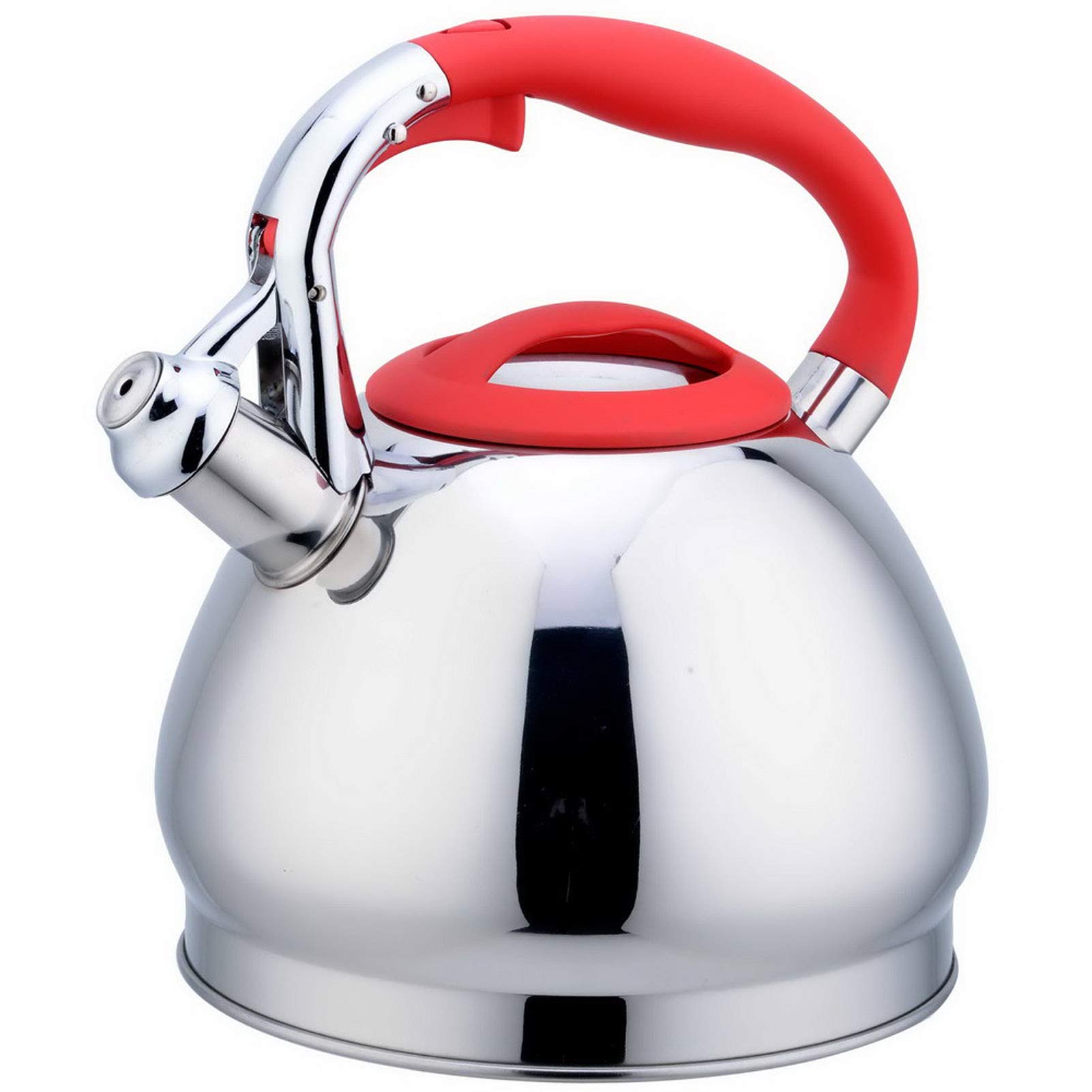 3 Liter Stainless Steel Whistling Tea Kettle - Stovetop Safe for All Heat Sources with Cool-Touch Ergonomic Handle - Perfect for Home, Office & Camping Tea Brewing