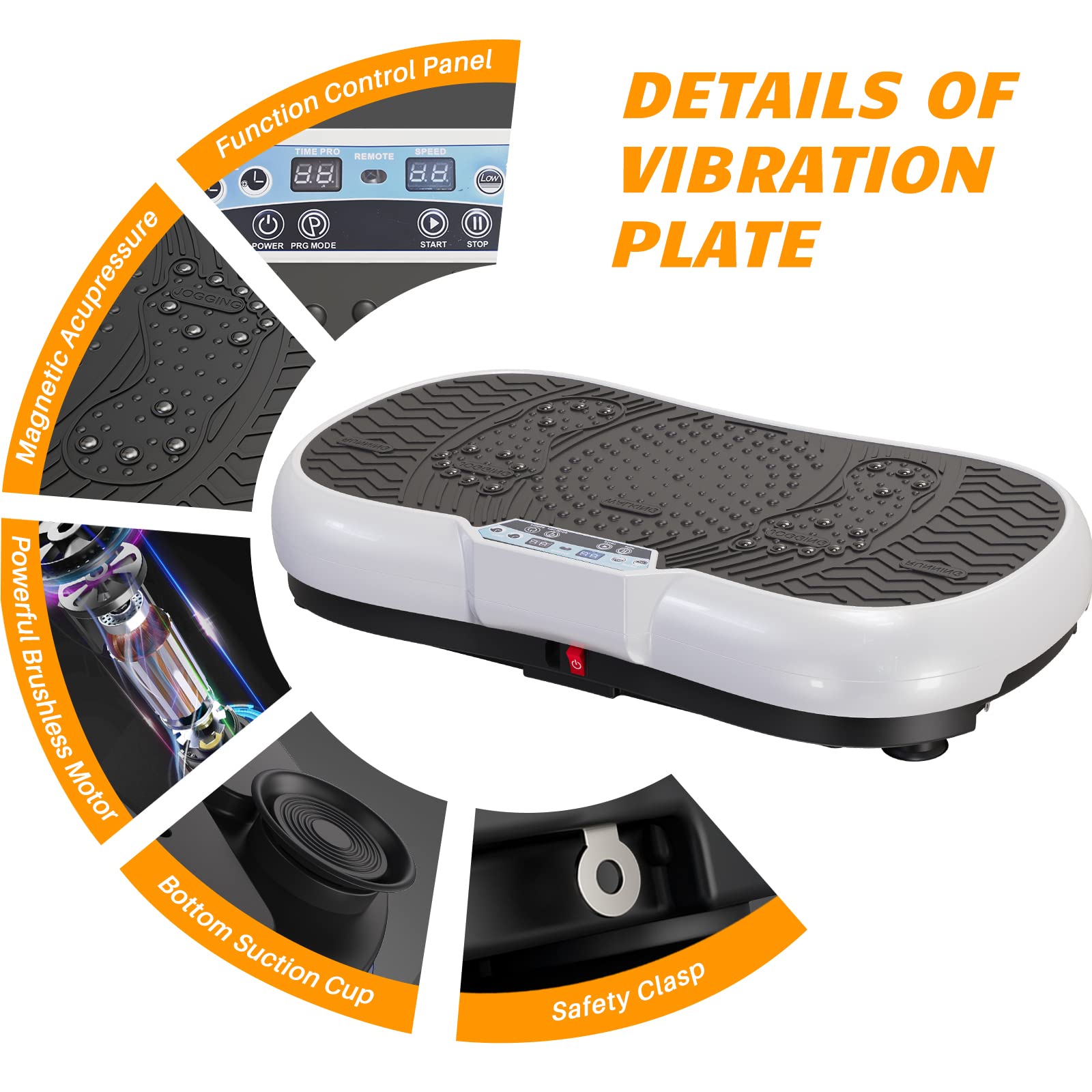 Bigzzia Vibration Plate Exercise Machine - 10 Speed Modes Whole Body Vibration Platform with Resistance Bands & Bluetooth Speaker for Home Gym, Weight Loss, Toning & Cellulite Reduction | Perfect for Home Workouts, Physical Therapy & Fitness Training