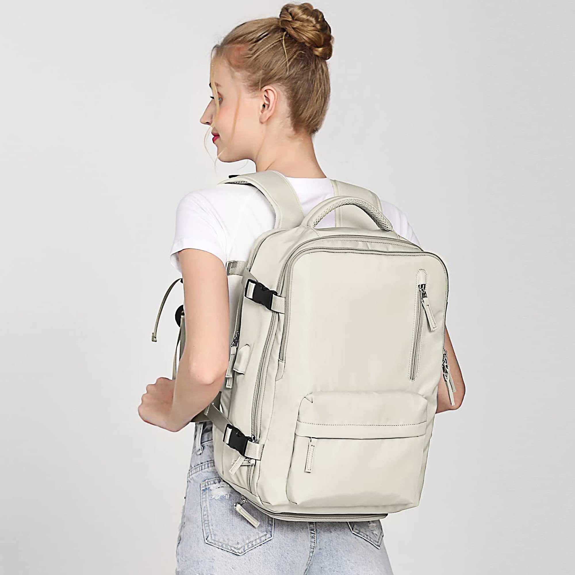 Best Women's Travel Backpack for College & Vacation - Lightweight Carry-On Luggage Bag for Airplane, Hiking & Daily Commute