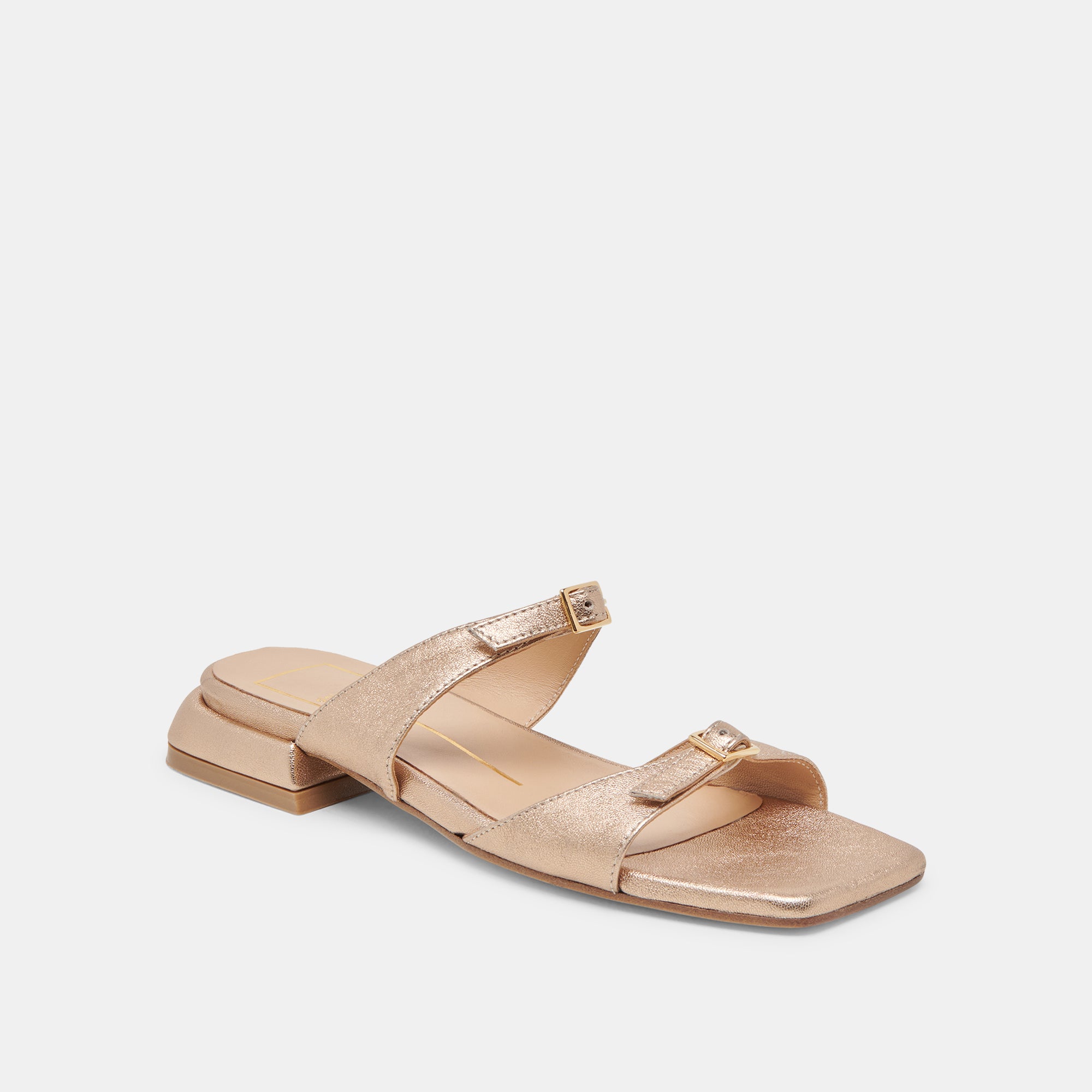 LAVERN Women's Gold Metallic Leather Sandals - Comfortable & Stylish for Summer, Beach, and Casual Outings