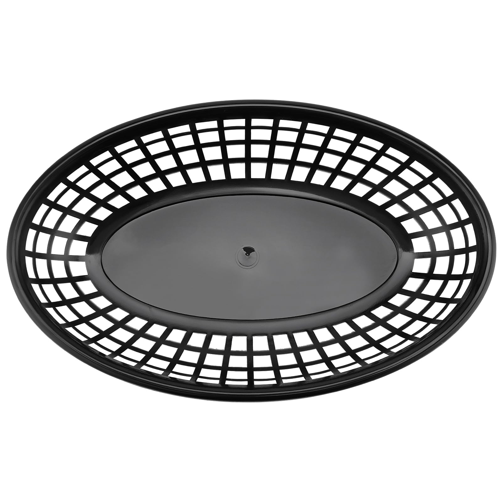 50 Pack Black Plastic Fast Food Baskets 9x5.7x1.5 Inch for Serving Fried Chicken & Fries