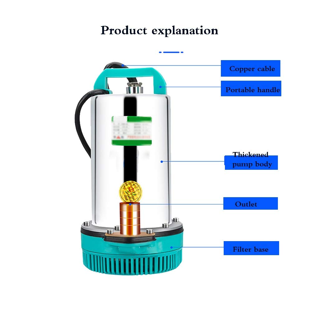 1 Inch Water Outlet High-Lift DC Submersible Pump - Portable Small Water Transfer Pump for Farmland Irrigation, River Water Intake, Garden Irrigation - Ideal for Outdoor, Home, and Agricultural Watering Needs
