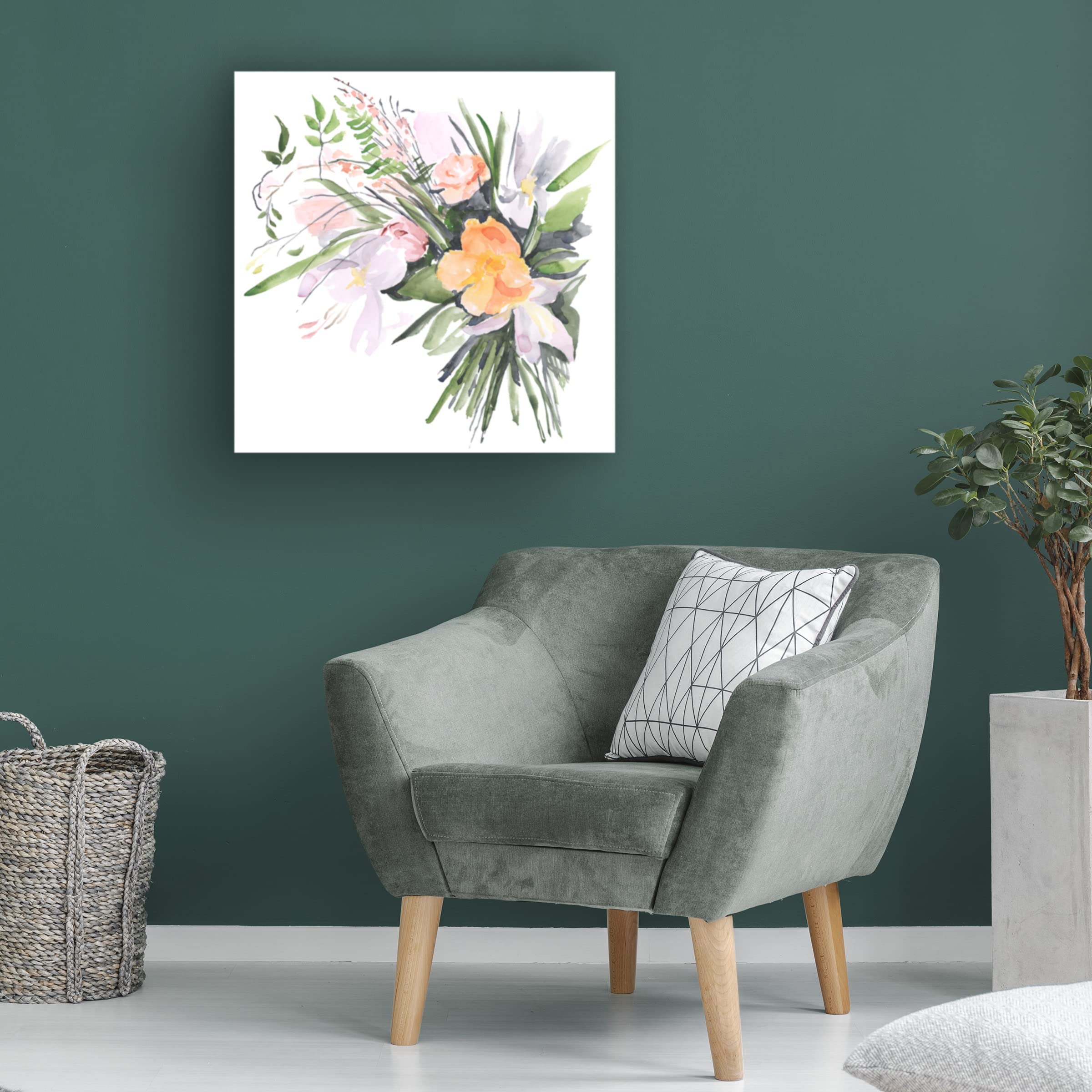 Jennifer Paxton Parker 'Ferns & Tulips II' Floral Canvas Wall Art Print - Botanical Home Decor for Living Room, Bedroom & Office