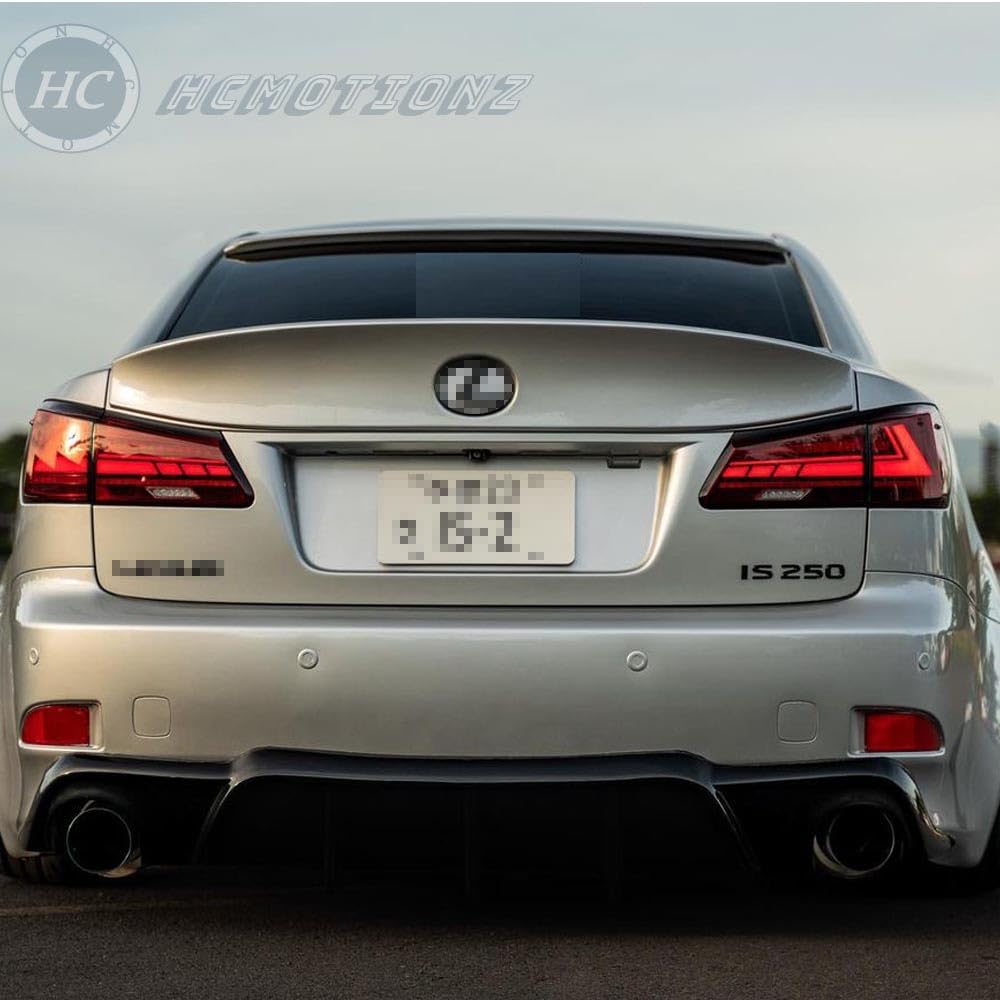 HCmotion LED Tail Lights Assembly for 2006-2013 Lexus IS250 IS350 ISF XE20 Sedan - Plug & Play Replacement with DRL, Sequential Turn Signals & Startup Animation - Perfect for Night Driving & Car Customization