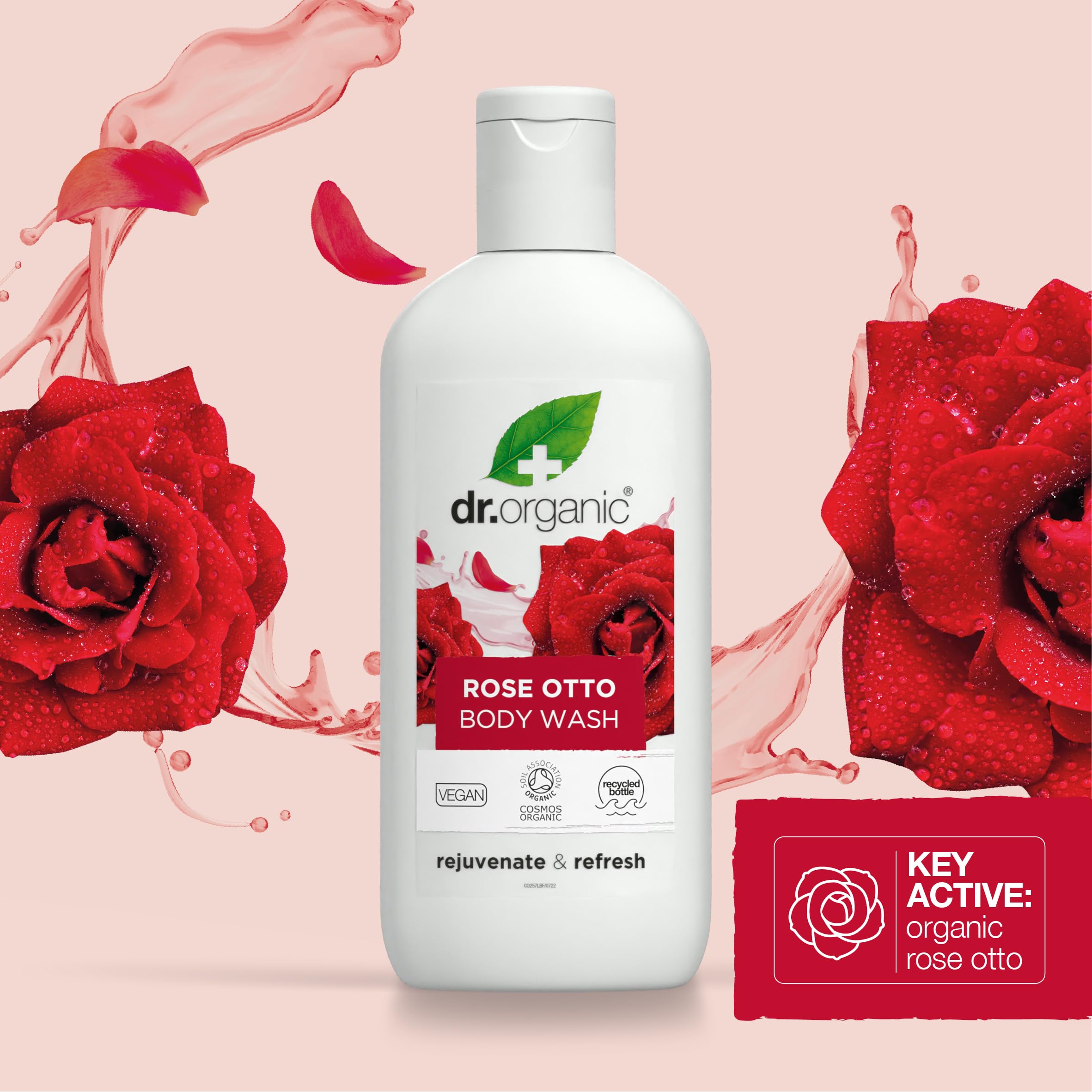 Dr Organic Rose Body Wash 250ml - Natural & Hydrating Shower Gel for Dry & Sensitive Skin - Perfect for Daily Use, Spa Days & Gift Giving