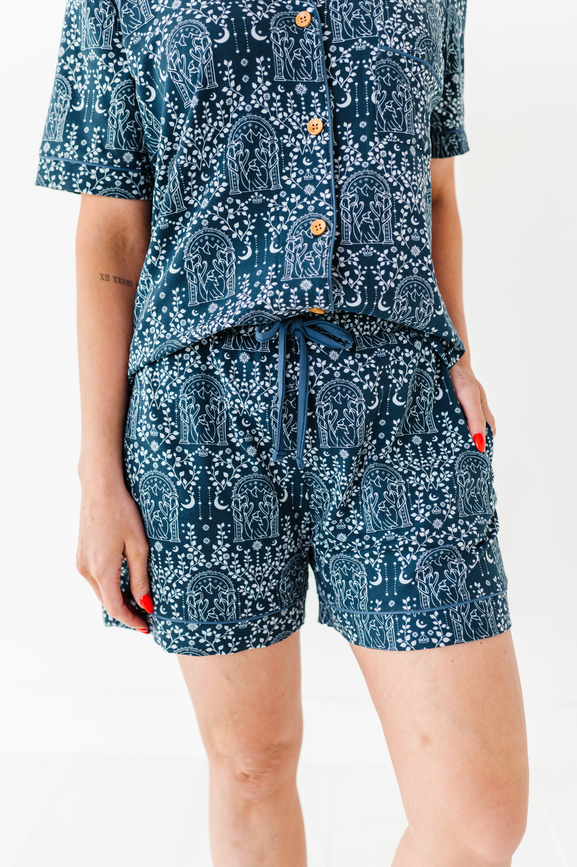 The Lord of the Rings™ Doors of Durin Relaxed Fit Short Sleeve PJ Set - Cozy Sleepwear for LOTR Fans & Movie Nights