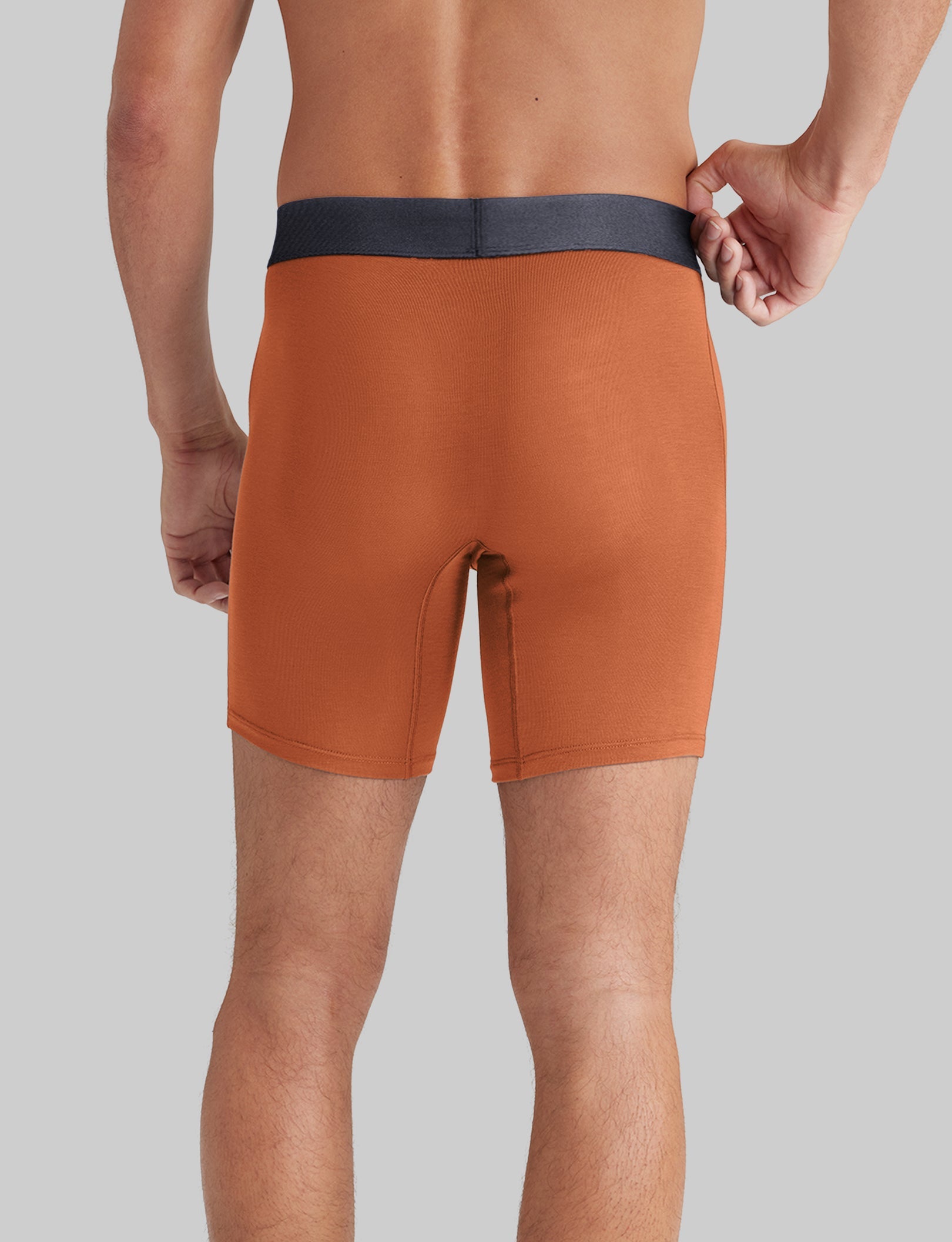Breathable Second Skin Mid-Length Boxer Briefs - 6 Pack of Ultra Soft Men's Underwear for All-Day Comfort | Perfect for Workouts, Travel & Everyday Wear