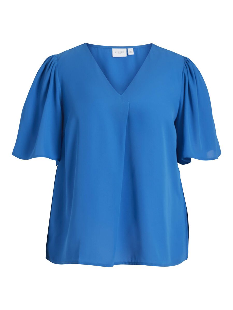LUCIA Women's V-Neck Casual Top - Soft & Comfortable Blue Blouse for Everyday Wear | Perfect for Office, Dating & Outings