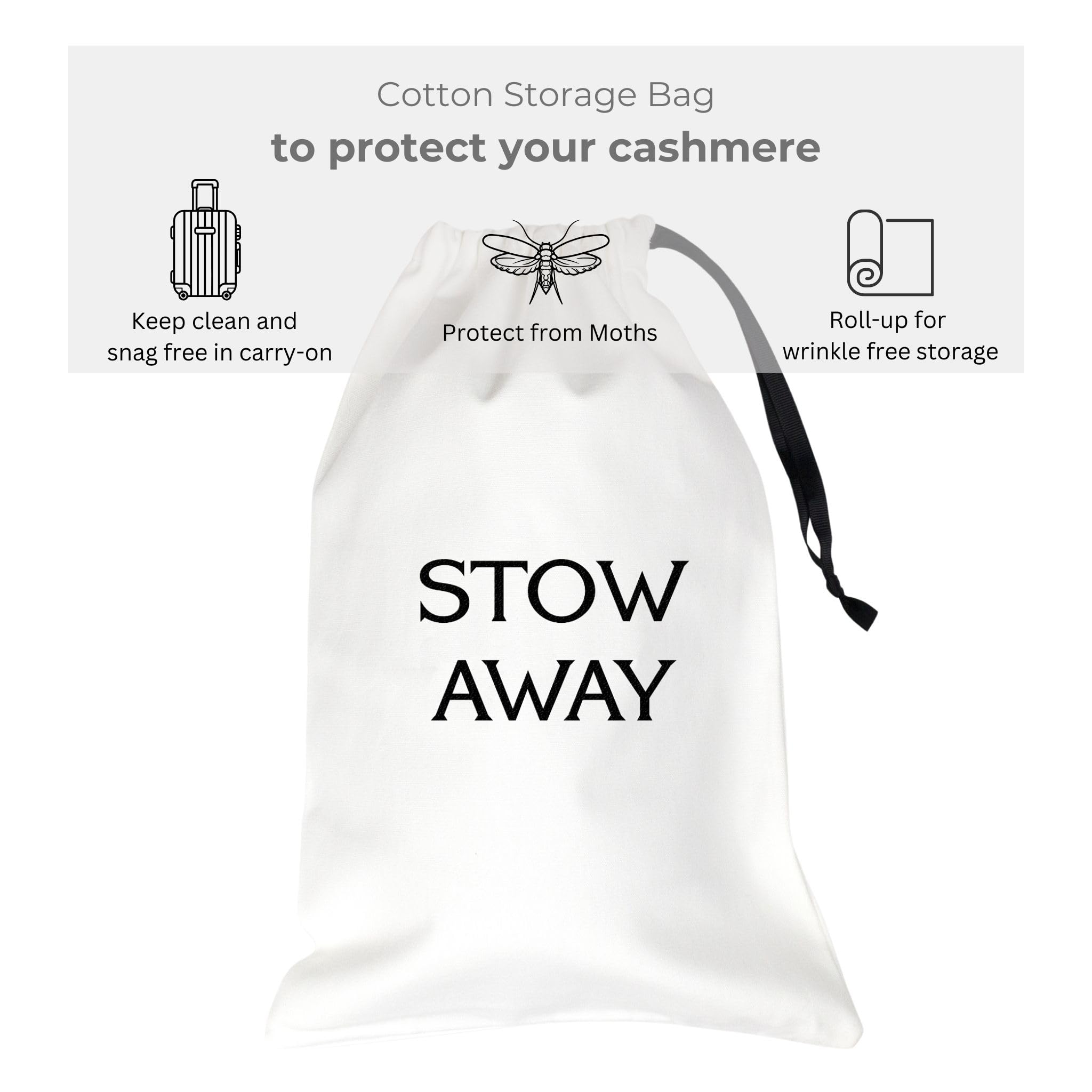 Jet&Bo 100% Pure Cashmere Travel Wrap, Scarf & Blanket in Ivory - Soft Luxury Shawl with Storage Bag & Gift Box - Perfect for Airplane, Office & Winter Outfits
