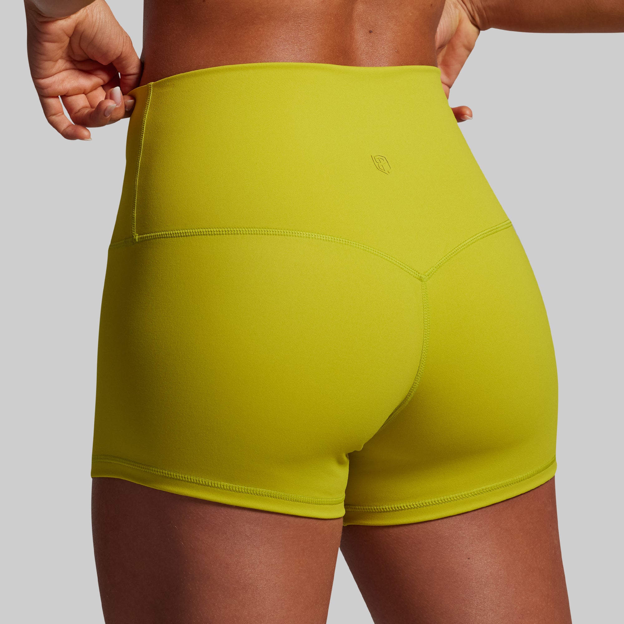 New Heights Booty Short Set - High Waisted Workout Shorts for Women (Citronelle Green) | Gym, Yoga & Running Activewear