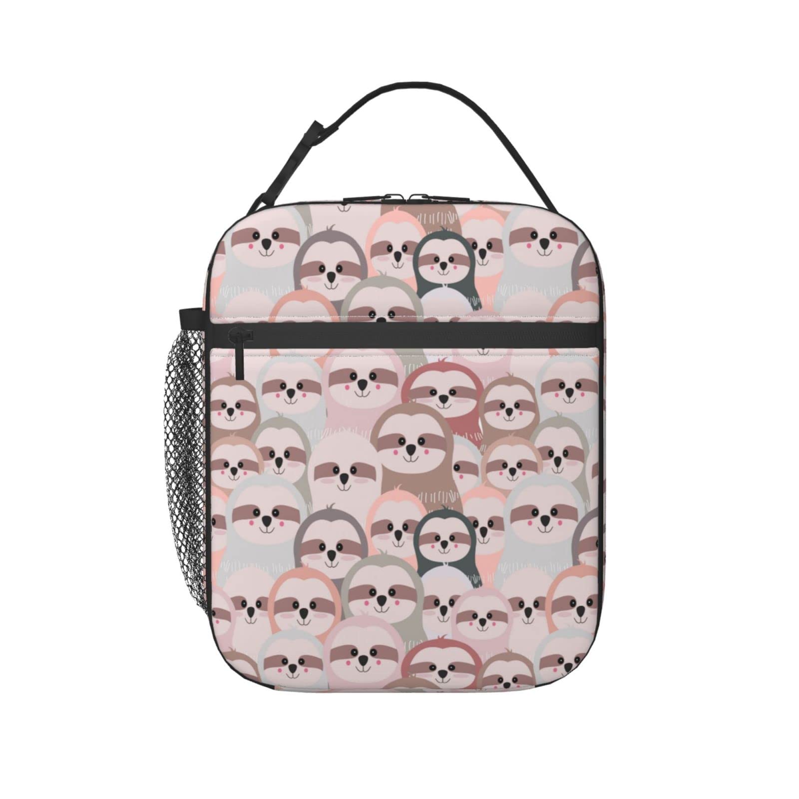 Insulated Sloth Lunch Bag - Cute Cartoon Pink Smile Lunch Box for School, Work, Picnic & Travel | Leakproof Food Container for Kids & Adults