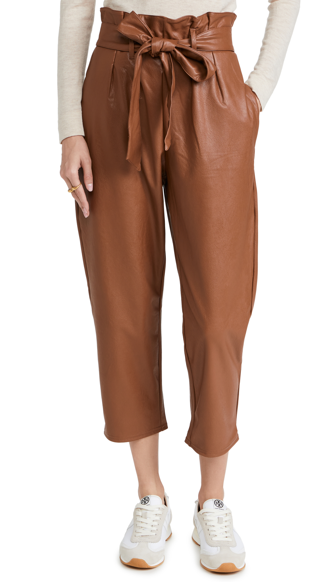 Commando Women's Faux Leather High Waist Paperbag Pants - Stylish & Comfortable for Work, Date Night & Casual Outfits