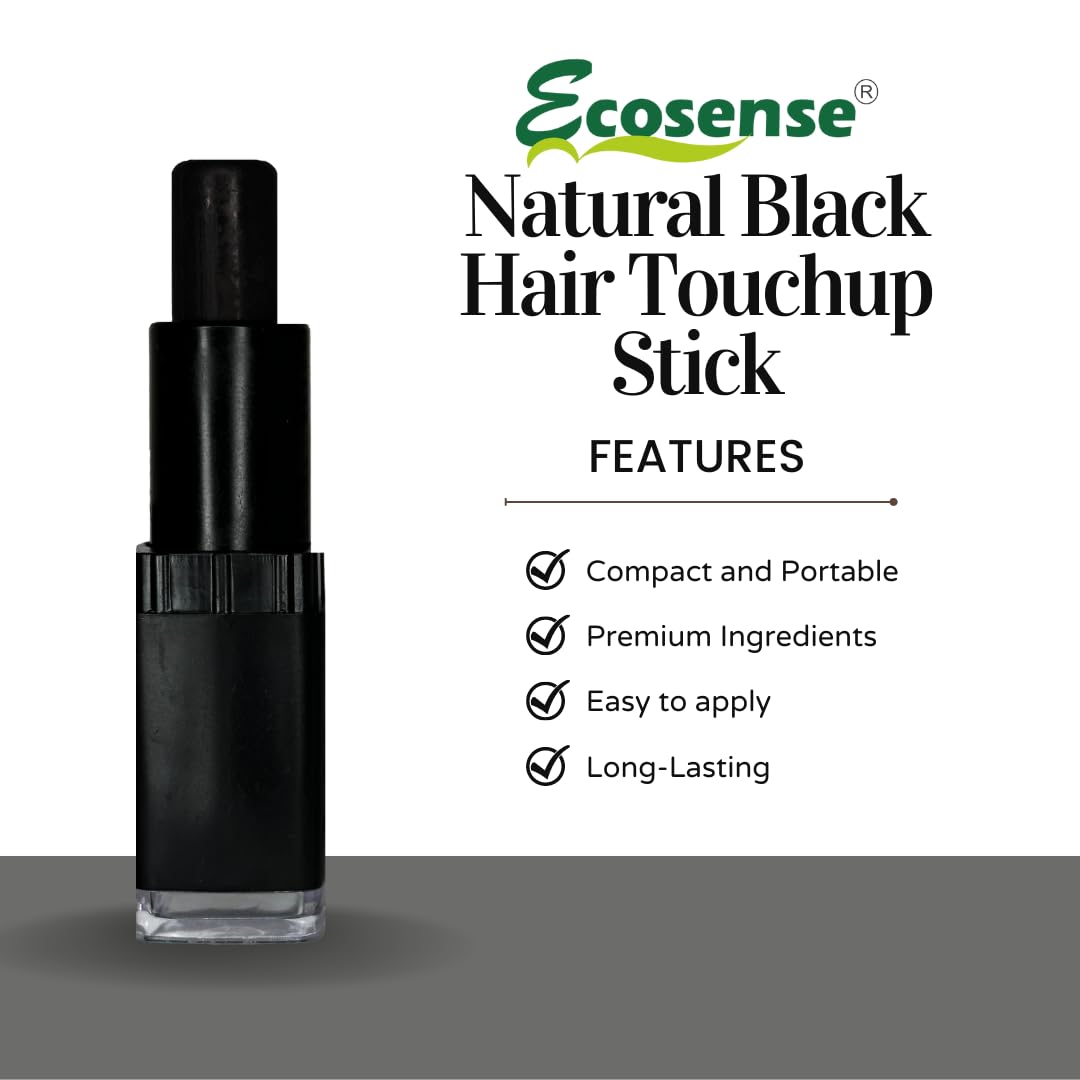 ECOSENSE Temporary Hair Color Stick Combo - Black & Blonde | Root Touch Up for Gray Hair | Quick & Mess-Free Hair Dye | 4g Each | Perfect for Travel, Parties, and Daily Gray Coverage