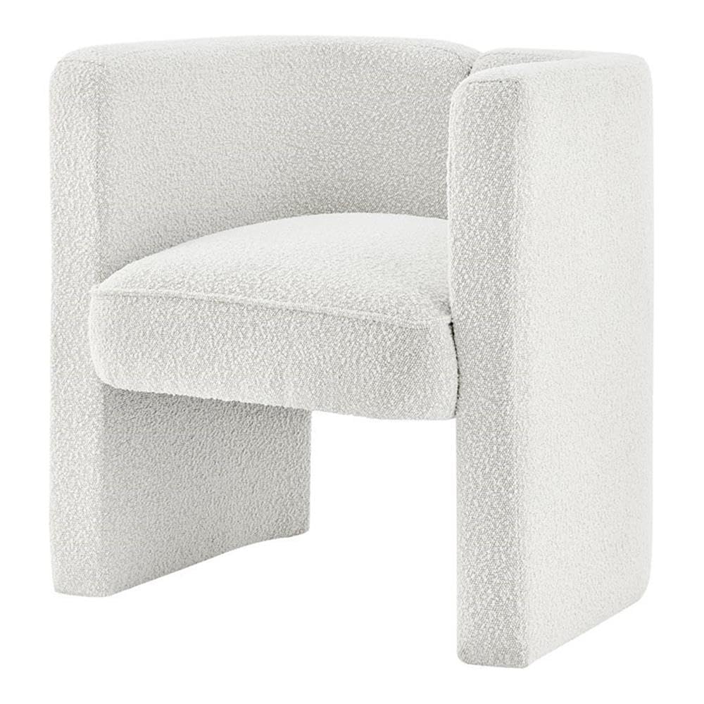 Ariela Fabric Boucle Beige Accent Chair - Modern Living Room Armchair with Soft Upholstery for Home Office, Lounge & Bedroom Decor