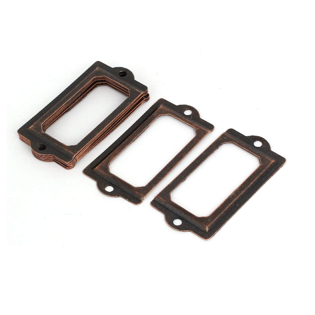 70mm x 33mm Iron Tag Label Frame - 10pcs Pharmacy Drawer Organizer for Office & Medical Use - Durable Copper Tone Medicine Holder with Reliable Efficacy