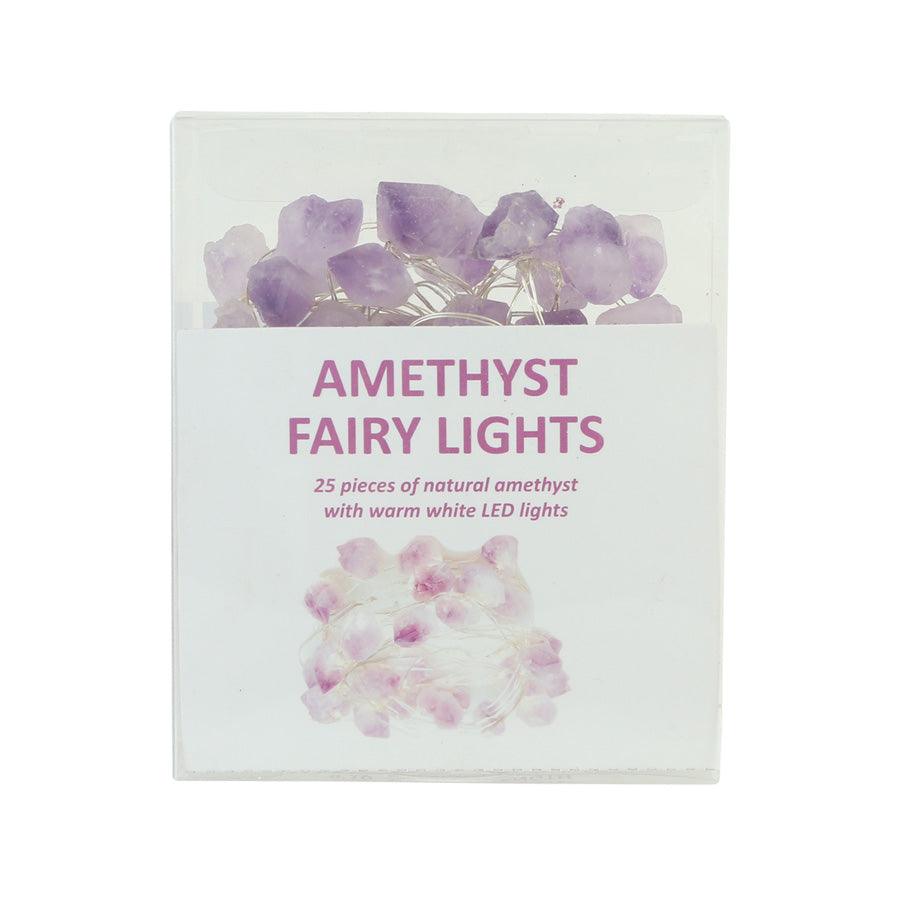 TRENDECOR 25 LED Natural Amethyst Crystal Fairy Lights - Warm White for Bedroom, Wedding, Party & Home Decor