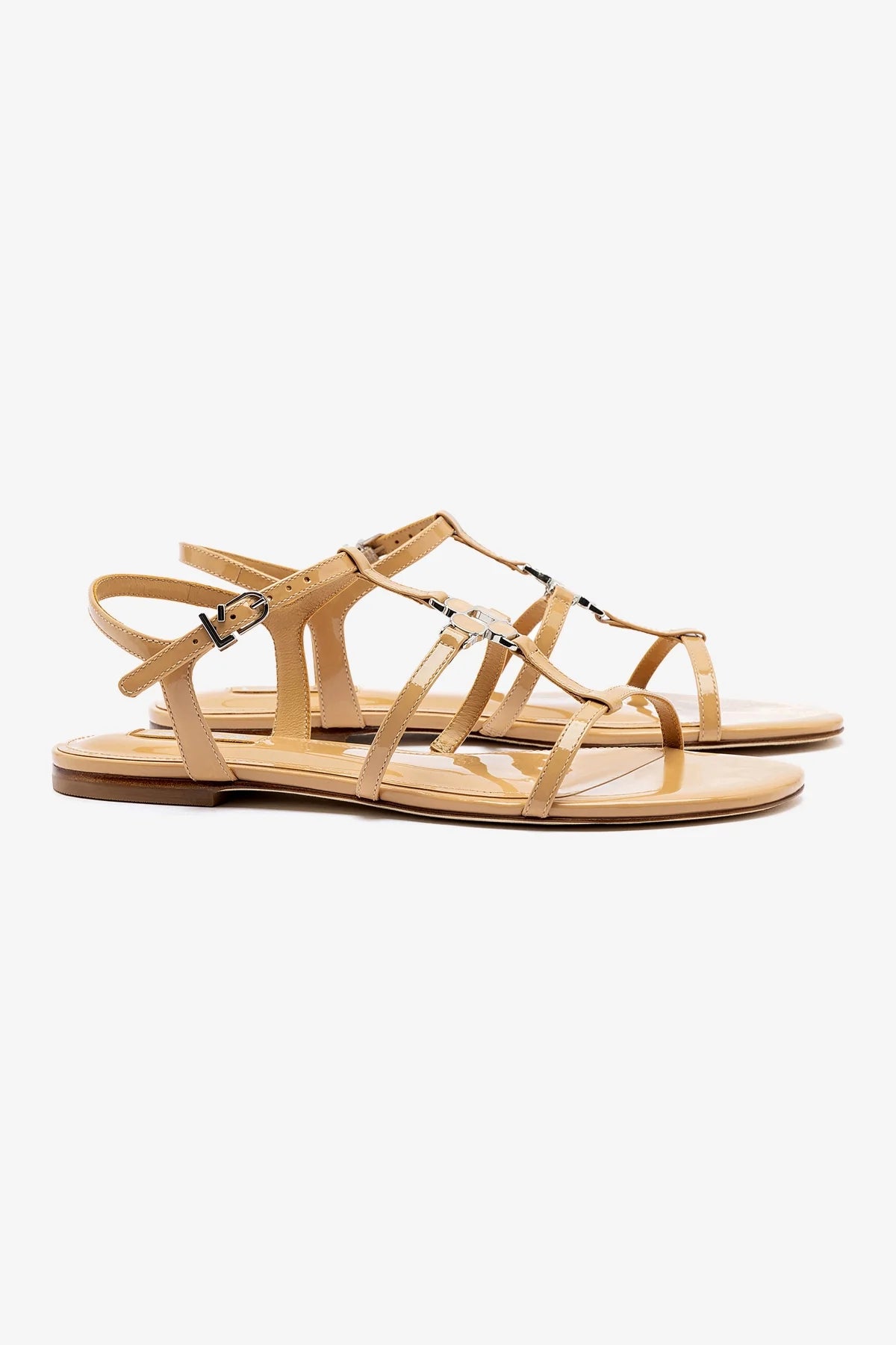 Hana Flat Shoes in Tan Patent Leather - Comfortable & Stylish Women's Ballet Flats for Work, Office & Casual Wear