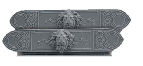 Scibor MM Conversion Parts: Lion Decorated Plates #2 (2) - Miniature Wargaming Terrain & Tabletop RPG Scenery for Warhammer 40K and Fantasy Battles